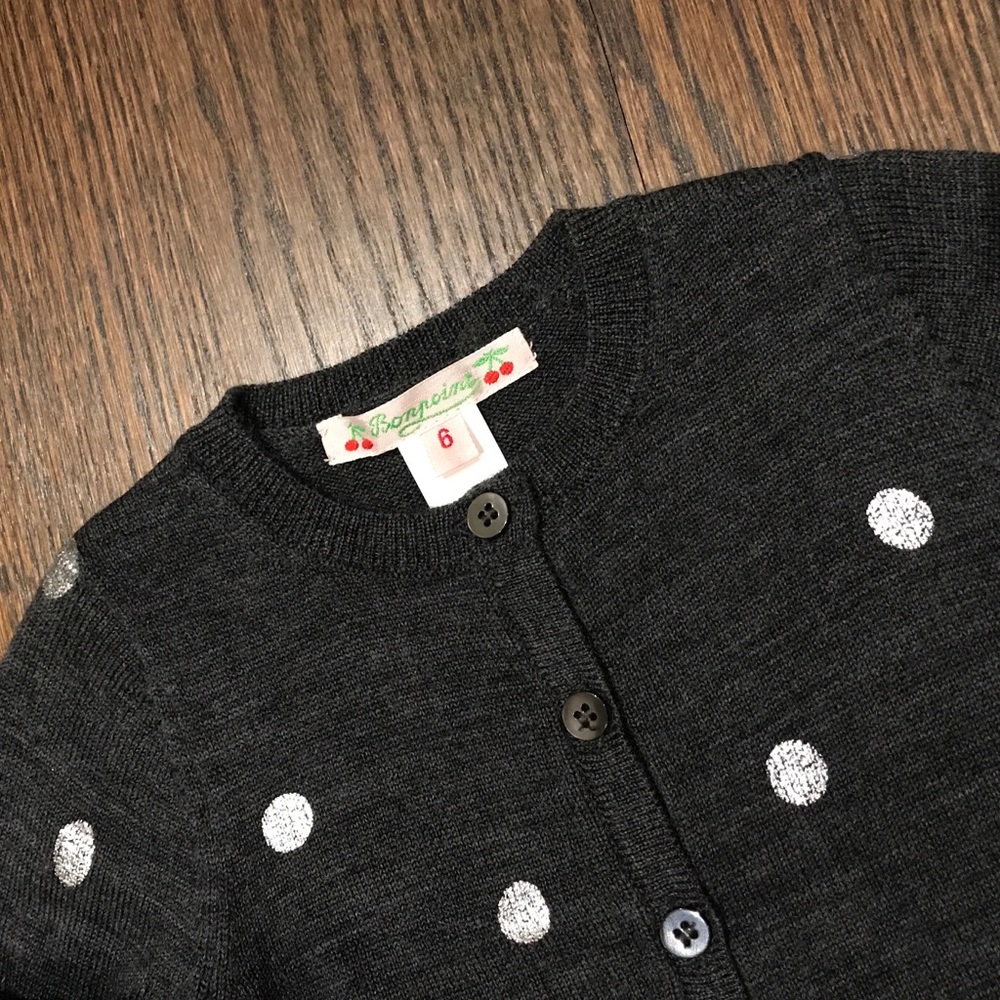 Bonpoint Polka Dot Baby Girl Cardigan - Picture 3 of 5